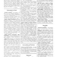 0202 - Page 198 - Chroniques, variétés et informations. Livres Nouveaux. L'année pédiatrique. Première année. Publiée en 1934, par Robert Broca et Julien Marie... Préface du prof. Robert Debré... (Masson et Compagnie, éditeurs)... [G. Schreiber] / Université de Paris. Faculté de médecine / Clinique médicale thérapeutique de la Pitié / Clinique médicale propédeutique (Hôpital Broussais) / Clinique d'accouchement et de gynécologie Tarnier / Travaux pratiques de médecine opératoire spéciale / Université de province. Faculté de médecine de Lille / Concours. Internat / Hospice national des Quinze-Vingts / Chirurgien adjoint à l'hôpital de Philippeville / Médecin adjoint et chirurgien adjoint à l'hôpital de Miliana / Hospices civils de Château-Thierry / Médecin sanitaire maritime / Nouvelles. Distinctions honorifiques / Remise d'une Epée d'Honneur à M. Jean-Louis Faure / Institut de paléontologie humaine / Société médicale de l'Opéra