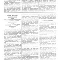 0207 - Page 203 - Travaux originaux. La sous-alimentation. Par le prof. Marcel Labbé / Ulcère duodénal hémorragique traité par la gastrectomie pour exclusion et la résection de l'artère gastro-duodénale. Par MM. Xavier Delore... et Frédéric Thiers...