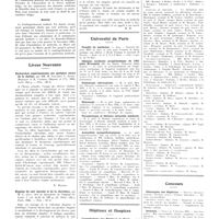 0259 - Page 255 - Chroniques, variétés et informations. Le médecine à travers le monde. Belgique / Maroc / Livres Nouveaux. Recherches expérimentales sur quelques esters de la choline, par MM. M. Villaret, L. Justin-Besançon et R. Cachera (Masson et Compagnie), 1934... [R. Hazard] / Hygiène du cuir chevelu et de la chevelure, par M. G. Lévy... (G. Doin, édit.), Paris, 1934... / Université de Paris. Faculté de médecine / Clinique médicale propédeutique de l'hôpital Broussais / Pathologie chirurgicale / Histologie / Parasitologie et histoire naturelle médicale / Actualités sympathologiques / Hôpitaux et hospices. Consultations des hôpitaux de Paris / Concours. Chirurgien des hôpitaux / Internat