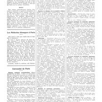 0321 - Page 317 - Chroniques, variétés et informations. La médecine à travers le monde. Etats-Unis / Hongrie / Maroc / Les médecins étrangers à Paris / Université de Paris. Clinique médicale propédeutique / Hygiène et clinique de la première enfance / Histologie / Hygiène et médecine préventive / Pathologie chirurgicale / Physique médicale / Puériculture / Stomatologie / Travaux pratiques de médecine opératoire spéciale / Travaux pratiques de médecine opératoire spéciale / Collège de France
