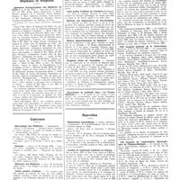 0322 - Page 318 - Chroniques, variétés et informations. Université de Paris. Collège de France / Hôpitaux et hospices. Quinzaine laryngologique des hôpitaux de Paris / Concours. Chirurgiens des hôpitaux / Internat / Médecins des hôpitaux / Asiles publics d'aliénés / Asile public d'aliénés de Bracqueville-Toulouse / Asile public d'aliénés de Vauclaire / Médecin des dispensaires du Puy-de-Dôme / Maison départementale de Nanterre / Hospices civils de Versailles / Nouvelles. Distinctions honorifiques / Société de radiologie médicale de France / Fondation A. Chauveau / VIIIe Congrès national de la tuberculose / VIIe Congrès de l'association internationale de Thalassothérapie