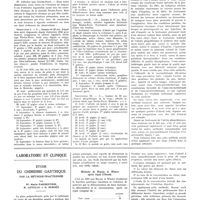 0585 - Page 581 - Travaux originaux. Auto-microbothérapie. Essai de remplacement de la vaccinothérapie par une méthode plus pratique s'adaptant aux difficultés coloniales. Par S. Golovine... / Laboratoire et clinique. Étude du chimisme gastrique par la méthode fractionnée. Par Mlle Marie Parmentier, R. Letulle et G. Bergés