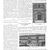0736 - Page 732 - Chroniques, variétés et informations. Au conseil de la confédération des syndicats médicaux français [Clavelier] / Société française d'histoire de la médecine. 2 février 1935 / Hôpitaux espagnols. L'hôpital de Saint-Jacques de Compstelle