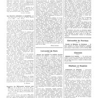 0738 - Page 734 - Chroniques, variétés et informations. Livres nouveaux. Le traitement des hémorragies et la transfusion sanguine d'urgence en oto-rhino-laryngologie, par G. Canuyt et Ch. Wild... (Masson, édit.), 1935... [Georges Laurens] / Les ultravirus pathogènes et saprophytes, par Paul Hauduroy... (Masson et Compagnie), 1934... [R. Hazard] / Formulaire des médicaments nouveaux pour 1935, par M. R. Weitz... avec préface du professeur P. Carnot (J.-B. Baillière et fils, éditeurs)... [Henri Leclerc] / Université de Paris. Clinique des maladies du système nerveux / Médecin sanitaire maritime / Universités de province. Faculté de médecine de Bordeaux / Concours. Ministère de la marine / Hôpitaux et hospices. Conférences du dimanche / Hôpital Tenon