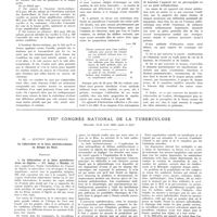 0746 - Page 742 - Travaux originaux. Recherches sur les restes d'audition chez les sourds-muets, étude de la perception osseuse. Son utilisation pédagogique. Par MM. A. Malherbe, R. Vilenski et N. Hermann / VIIIe Congrès national de la tuberculose (Marseille, 15-18 avril 1935) (suite et fin). III. Question medico-sociale. La tuberculose et la lutte antituberculose en Afrique du nord