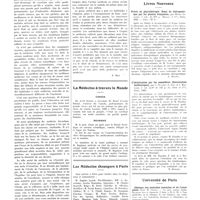 0841 - Page 837 - Chroniques, variétés et informations. Le rôle social du médecin / La médecine à travers le monde. Canada / Roumanie / Les médecins étrangers à Paris / Livres nouveaux. Précis de phytothérapie. Essai de thérapeutique par les plantes françaises, par Henri Leclerc... (Masson et Compagnie). Paris, 1935... [A. Ravina] / L'intoxication par les somnifères (Intoxication barbiturique), par C. Flandin, F. Joly et J. Berndard... (G. Doin et Compagnie), Paris, 1935 [R. Hazard] / Université de Paris. Clinique des maladies mentales et de l'encéphale / Clinique des maladies cutanées et syphilitiques