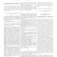 0857 - Page 853 - Chroniques, variétés et informations. L'organisation de la médecine / (Policlinique physiothérapique Gilbert). Le nouveau service de physiothérapie de l'Hôtel-Dieu