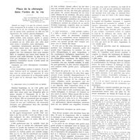 0913 - Page 909 - Chroniques, variétés et informations. Place de la chirurgie dans l'ordre de la vie