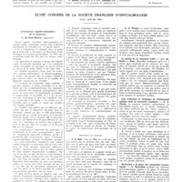 0922 - Page 918 - IIe Congrès international de stomatologie (Bologne, 14-19 avril 1935). Les facteurs constitutionnels dans l'étiologie et la thérapeutique des maladies du paradentium / Directives pour les recherches futures sur la septicité bucco-dentaire / XLVIIIe Congrès de la société française d'ophtalmologie. (Paris, 13-16 mai 1935). L'extraction capsulo-lenticulaire de la cataracte