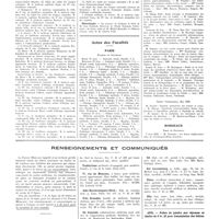 0940 - Page 936 - Chroniques, variétés et informations. Nouvelles. Corps de santé des troupes coloniales / Nécrologie / Actes des facultés. Paris / Bordeaux / Renseignements et communiqués
