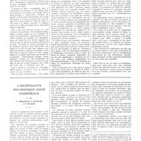 0992 - Page 984 - Travaux originaux. Les spasmes faciaux d'origine dentaire. Par MM. J. Bercher..., B. Pommé... et J. Duguet... / L'encéphalite psychosique aiguë puerpérale. Par MM. L. Marchand, A. Courtois et P. Sivadon