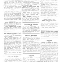 1047 - Page 1039 - La médecine à travers le monde. États-Unis / Hongrie / Tchécoslovaquie / Les médecins étrangers à Paris / Université de Paris. Clinique thérapeutique chirurgicale / Clinique des maladies nerveuses (Salpêtrière) / Clinique médicale des enfants-malades / Ecole de puériculture / Universités de province. Faculté de médecine de Bordeaux / Hôpitaux et hospices. Electro-chirurgie / Concours. Chirurgiens des hôpitaux / Ophtalmologistes des hôpitaux / Hospice national des Quinze-Vingts / Médecins présents à Paris pendant les périodes de vacances / Nouvelles. L'exercice de la médecine aux colonies / La crémation en France