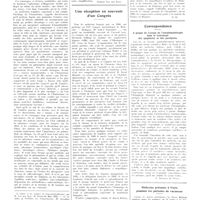 1127 - Page 1119 - Chroniques, variétés et informations. Une rénovateur de l'humorisme (M. Auguste Lumière) [Robert Van der Elst] / Une réception en souvenir d'un Congrès / Correspondance. A propos de l'action de l'autohémothérapie dans le traitement des apoplexies et des paralysies [S. Artault de Vevey] / Médecins présents à Paris pendant les périodes de vacances