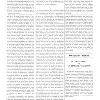 1130 - Page 1122 - Travaux originaux. La vaccination antirabique à domicile. Par MM. P. Remlinger et J. Bailly / Mouvement médical. Le traitement de la maladie d'Addison