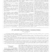 1452 - Page 1452 - Travaux originaux. Neurofibromatose généralisée (Maladie de Recklinghausen) et gestation. Par MM. Fruhinsholz, J. Louyot et J. Richon... / IIe Congrès neurologique international (Londres, 29 juillet-2 août). Première questions. Les épilepsies