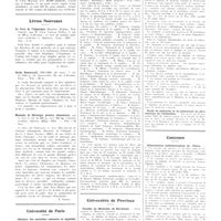 1503 - Page 1503 - Chroniques, variétés et informations. La médecine à travers le monde. Russie / Livres nouveaux. Le livre de l'hépatique (Hygiène, régime, traitement), par M. Louis Caillon... (Editions médicales N. Maloine), Paris, 1934... [L. Rivet] / Guide Rosenwald, 1935-1936... (M. Rosenwald)... / Manuale di chirurgia pratica elementare, par C. Leo... (Antonio Cordani, éditeur), Milan, 1935... [P. Grisel] / Université de Paris. Clinique des maladies cutanées et syphilitiques / Universités de province. Faculté de médecine de Bordeaux / Ecole de médecine et de pharmacie de plein exercice de l'Indochine / Concours. Dispensaires antituberculeux de l'Isère