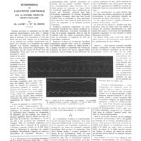 1623 - Page 1625 - Travaux originaux. Interférence de l'activité corticale sur le système végétatif neuro-vasculaire. Par Ch. Laubry et Mlle Th. Brosse