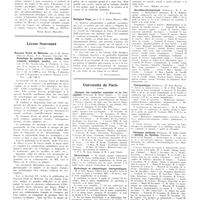 1682 - Page 1686 - Chroniques, variétés et informations. Correspondance. À propos des formes atypiques d'acrodynie [Henri Roger] / Livres nouveaux. Nouveau traité de médecine, par G.-H. Roger, Fernand Widal, P.-J. Teissier. Fascicule XX : Pathologie du système nerveux (bulbe, nerf crâniens, méninges, moelle), par G. Guillain et Th. Alajouanine, J. Froment, A. Colrat, J.-A. Sicard et J. Haguenau, A. Léri, J. Thiers, J.-A. Lièvre, O. Crouzon, Ch. Chatelin... (Masson et compagnie)... [J. Rouillard] / Biological flaps, par J. F. S. Esser, Monaco, 1934 [L. Dufourmentel] / Université de Paris. Clinique des maladies mentales et de l'encéphale / Embryologie / Hydrologie et climatologie thérapeutiques / Pathologie médicale et générale / Oto-rhino-laryngologie / Thérapeutique / Physique médicale et Institut du radium