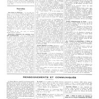 1738 - Page 1744 - Chroniques, variétés et informations. Concours. Médecin spécialisé des dispensaires antituberculeux de la Mayenne / Nouvelles. Prix Nobel de médecine / Déclaration obligatoire des maladies d'origine professionnelle / Société médicale de Passy / Pour le bon pain / Cours du centre homéopathique / Institut d'actinologie / Société d'ophtalmologie de Paris / Un «Congrès du sympathique» à Néris, en 1936 / Renseignements et communiqués