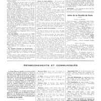 1762 - Page 1768 - Chroniques, variétés et informations. Nouvelles. Syndicat des médecins-directeurs de maisons de santé privées de France / La fédération nationale des médecins du front et le 11 novembre / Les voix latines / IXe Congrès français de stomatologie / Corps de santé militaire / Corps de santé de la marine / Nécrologie / Actes de la Faculté de Paris / Renseignements et communiqués