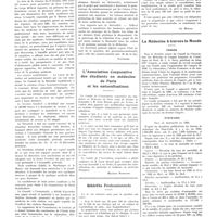 1782 - Page 1788 - Chroniques, variétés et informations. Au conseil de la confédération des syndicats médicaux français / L'association corporative des étudiants en médecine de Paris et les naturalisations / Intérêts professionnels / La médecine à travers le monde. Canada / États-Unis