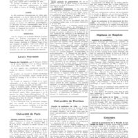 1879 - Page 1886 - Chroniques, variétés et informations. La médecine à travers le monde. Pérou / Russie / Venezuela / Livres nouveaux. Tumeurs de l'encéphale, par D. Paulian. Préface de M. Clovis Vincent... (Masson et compagnie, édit.), Paris 1935... [H. Schaeffer] / Université de Paris. Clinique médicale, Cochin / Ecole centrale de puériculture / Amphithéâtre d'anatomie / Université de province. Faculté de médecine de Lille / Ecole de médecine et de pharmacie de Grenoble / Hôpitaux et hospices. Assistant de consultation / Hôpital-clinique de la Glacière / Internat des asiles de la Seine / Concours. Adjuvat et prosectorat de la Faculté de médecine de Paris
