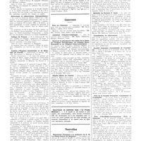 1926 - Page 1935 - Chroniques, variétés et informations. Université de Paris. Clinique médicale de la Pitié / Hydrologie et climatologie thérapeutique / Collège de France / Institut d'hygiène industrielle et de médecine du travail / Concours. Prix de l'internat / Assistant d'électro-radiologie / Internat en pharmacie des asiles de la Seine, de l'hospice Paul-Brousse, de l'hôpital Henri-Rousselle et de l'hôpital franco-musulman / Hôpital mixte de Vannes / Nouvelles. Monuments français à la mémoire de S. M. La Reine Astrid de Belgique / Université de Strasbourg / Médaille du docteur F. Jayle / Consultation de tuberculose / Société française d'anesthésie et d'analgésie / Prix de la société française d'anesthésie et d'analgésie / Prix d'oto-rhino-laryngologie (Prix A. Chauvin)