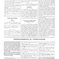 1989 - Page 2000 - Chroniques, variétés et informations. Nouvelles. Corps de santé des troupes coloniales / Nécrologie / Actes des Facultés. Paris / Bordeaux / Le dîner de la société amicale des médecins Alsaciens / Renseignements et communiqués