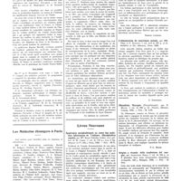 2011 - Page 2022 - Institvt Alfred Fovrnier. La médecine à travers le monde. Italie / Pologne / Les médecins étrangers à Paris / Correspondance. À propos de l'alimentation et des aliments / Livres nouveaux. Syndromes encéphalitiques au cours des maladies infectieuses de l'enfance (Encéphalites aiguës), par Mlle Marie-Thérèse Comby, avec préface de M. Comby... (Masson et compagnie, édit.), Paris, 1935... [Robert Clément] / L'alimentation du nourrisson malade, par MM. Péhu et P. Bertoye... (J.-B. Baillière et fils, éditeurs), Paris, 1935 [G. Schreiber] / Pflanzliche therapie (Phytothérapie), par E. Meyer... (G. Thieme, éditeur), Leipzig, 1935... [P.-L. Marie] / Origine e vicende della transfusione del sangue, par Alessandro Simili... (Cooperativa tipografica azzoguidi, édit.), Bologne, 1933... [Lucien Rouquès]