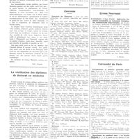 2052 - Page 2063 - Chroniques, variétés et informations. Lemos Monteiro (1893-1935) [Nécrologie] [Joâo Coelho] / La vérification des diplômes de doctorat en médecine / Concours. Concours de l'internat / Externat / Livres nouveaux. L'orthodontie à base d'acier. Application des métaux inoxydables au traitement biologique des malformations dento-faciales, par Lucien de Coster... (Masson et compagnie, éditeurs)... [C. Ruppe] / Université de Paris. Parasitologie et histoire naturelle médicale / Chimie toxicologique appliquée à la médecine légale