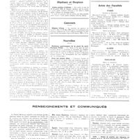 0020 - Page 16 - Chroniques, variétés et informations. Université de Paris. Hygiène industrielle et médecine du travail / Médecine légale / Hôpitaux et hospices. Asiles publics d'aliénés / Concours. Hôpital d'Oran / Nouvelles. Huitième anniversaire de la mort du prof. Fernand Widal / Pour les jeunes filles / Corps de santé de la marine / Nécrologie / Actes des facultés. Paris / Alger / Toulouse / Renseignements et communiqués