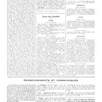 0100 - Page 96 - Chroniques, variétés et informations. Nouvelles. Corps de santé militaire / Nécrologie / Actes des facultés. Paris / Bordeaux / Nancy / Toulouse / Renseignements et communiqués