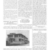 0170 - Page 166 - Chroniques, variétés et informations. Examen de conscience d'un professeur / Inauguration des laboratoires de recherches de l'hôpital franco-musulman [Robert Clément] / Contre le projet du titre honorifique de docteur-dentiste [Maurice Mordagne] / La médecine à travers le monde. Argentine