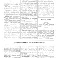 0188 - Page 184 - Chroniques, variétés et informations. Concours. Ecole du service de santé militaire / Nouvelles. Distinctions honorifiques / Institut Pasteur / Aéronautique civile / La XVIe réunion neurologique internationale / Association française des femmes médecins / A l'occasion du congrès annuel des anesthésistes / Voyage médical au Maroc / Corps de santé militaire / Actes des facultés. Bordeaux / Toulouse / Renseignements et communiqués
