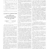 0194 - Page 190 - Travaux originaux. Relations entre l'empoisonnement par sélénium et la pellagre. Par R. de Rohan-Barondes... / Bibliographie / L'action de la phrénicectomie sur les sécrétions broncho-pulmonaires et son mécanisme. Par MM. C. Bibicescu... et Gh. Polatos...
