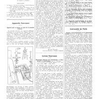 0210 - Page 206 - Chroniques, variétés et informations. Du pont de Nemours (1739-1817) (Étude historique, physiognomonique et graphologique) / Bibliographie / Appareils nouveaux. Appareil pour la mesure en série de la pression veineuse / Livres nouveaux. Physiologie générale des articulations, à l'état normal et pathologique, par A. Policard... (Masson et Compagnie, éditeurs), Paris, 1936... / Livres reçus / Université de Paris. Clinique d'accouchement et de gynécologie Tarnier