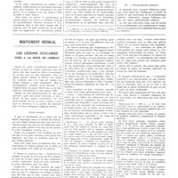 0258 - Page 254 - Travaux originaux. Les diverses formes de psychothérapie. Par P. Hartenberg / Mouvement médical. Les lésions oculaires dues à la boxe de combat