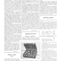 0271 - Page 267 - Chroniques, variétés et informations. La thérapeutique de la loi morale [S. Abbatucci] / Jacques Amiot (1900-1937) [Nécrologie] [Pierre-Lehmann] / Appareils nouveaux. Stéthoscope à amplificateur / Questions fiscales