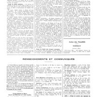 0316 - Page 312 - Chroniques, variétés et informations. Nouvelles. Congrès international de médecine appliquée à l'éducation physique et aux sports / Corps de santé militaire / Corps de santé des troupes coloniales / Actes des facultés. Bordeaux / Renseignements et communiqués