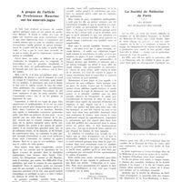 0329 - Page 325 - Chroniques, variétés et informations. A propos de l'article du Professeur Mauriac sur les mauvais juges / La société de médecine de Paris. Ses jetons, ses tendances nouvelles