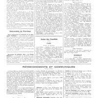 0372 - Page 368 - Chroniques, variétés et informations. Université de Paris. Ligue nationale française contre le péril vénérien / Universités de province. Ecole préparatoire de médecine et de pharmacie d'Amiens / Nouvelles. Corps de santé de la marine / Nécrologie / Actes des facultés. Paris / Bordeaux / Renseignements et communiqués