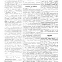 0410 - Page 406 - Chroniques, variétés et informations. Université de Paris. Clinique de la tuberculose Laennec / Travaux pratiques de médecine opératoire spéciale / Université de province. Faculté de médecine de Nancy / Hôpitaux et hospices. Hôpital Necker / Asiles publics d'aliénés / Sanatoriums publics / Concours. Internat de Brévannes, Raymond-Poincaré, Chardon-Lagache, Ste-Périne, Hendaye / Hôpital fondation de Rothschild