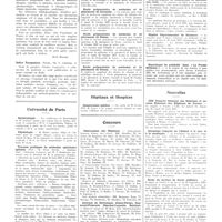 0435 - Page 431 - Chroniques, variétés et informations. Livres nouveaux. Revue annuelle de l'association pharmaceutique américaine, 1933..., Washington, 1935 [René Hazard] / Indice terapeutico... / Université de Paris. Bactériologie / Physiologie / Travaux pratiques de médecine opératoire spéciale / Universités de province. Faculté de médecine de Marseille / Ecole préparatoire de médecine et de pharmacie de Grenoble / Ecole préparatoire de médecine et de pharmacie de Reims / Ecole préparatoire de médecine et de pharmacie de Rouen / Hôpitaux et hospices. Sanatoriums publics / Concours. Chirurgiens des hôpitaux / Internat de Brévannes, Sainte-Périne, Raymond-Poincaré, Chardon-Lagache, Hendaye / Médecins et chirurgiens des hôpitaux de Tunis / Médecin-adjoint du sanatorium de Montfaucon (Lot) / Hôpital départemental de Nanterre / Nouvelles. XIIIe Congrès national des externes et anciens externes des hôpitaux de France / Deuxième congrès de l'enfant à la mer et à la montagne / Ecole du service de santé militaire / Corps de santé de la marine