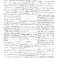 0507 - Page 503 - Chroniques, variétés et informations. Université de Paris. Parasitologie / Hôpitaux et hospices. Conférences du dimanche / Concours. Accoucheurs des hôpitaux de Paris / Ecole préparatoire de médecine et de pharmacie de Rouen / Nouvelles. Soirée de Bridge / Société de prophylaxie sanitaire et morale / VIe Congrès français de gynécologie / IIe Congrès international des sanatoria et maisons de santé privés (Paris, juillet 1937)