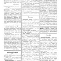 0530 - Page 526 - Chroniques, variétés et informations. Livres nouveaux. Bacterial endocarditis, par Bruce Perry... (J. Wright and Sons), Bristol (S. Marshall), Londres, 1936... [R. Lutembacher] / Porphyrine et porphyrie, par Riccitalli... (Licinio Cappelli, éditeurs), Bologne... [André Feil] / Les psychoses émotionnelles, par A. Dimolesco... (Cultura), Bucarest, 1936 [Henri Krauter] / Université de Paris. Créations d'emplois / Pathologie chirurgicale / Universités de province. Créations d'emplois / Concours. Chirurgiens des hôpitaux. Oto-rhino-laryngologiste des hôpitaux / Electro-radiologistes des hôpitaux / Hôpital Rotschild / Hôpitaux de Toulouse / Hospices civils du Havre / Hôpital communal de Neuilly-sur-Seine / Concours aux emplois de médecins des asiles de la Seine / Nouvelles. Distinctions honorifiques / Association générale des médecins de France / Prix Chauvin / Loi tendant à faire bénéficier des dispositions du décret du 23 mars 1852 les médecins et pharmaciens de réserve admis dans l'armée active en vertu des dispositions de la loi du 21 décembre 1916