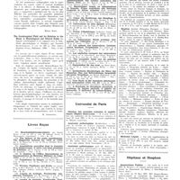 0610 - Page 606 - Chroniques, variétés et informations. Livres nouveaux. Atlas radiologique des affections pulmonaires dues aux poussières des mineures de la ruhr, par MM. Schultze et K. Husten... (G. Thieme), Leipzig, 1936 [Morel Kahn] / The cerebrospinal fluid and its relation to the blood. A physiological and clinical study (Le liquide cérébrospinal et ses rapports avec le sang. Etude physiologique et clinique), par Salomon Katzenelbogen... (The John's Hopkins Press), Baltimore, 1935... [H. Schaeffer] / Livres reçus / Université de Paris. Clinique des maladies cutanées et syphilitiques. Hôpital Saint-Louis / Anatomie pathologique / Anatomie pathologique / Hygiène / Médecine légale / Hôpitaux et hospices. Sanatoriums publics / Hôpital civil de Belfort