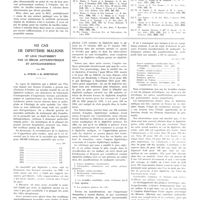 0737 - Page 733 - Travaux originaux. Les variétés de bacilles tuberculeux à colonies lisses et leurs propriétés prémunisantes vis-à-vis d'une infection expérimentale chez les animaux de laboratoire et le singe. Par MM. L. Nègre et J. Bretey / Bibliographie / 102 cas de diphtérie maligne et leur traitement par le sérum antidiphtérique et antigangreneux. Par MM. A. Stroe et D. Hortopan