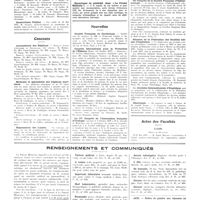 0764 - Page 760 - Chroniques, variétés et informations. Hôpitaux et hospices. Hôpital Saint-Louis / Sanatoriums publics / Concours. Accoucheurs des hôpitaux / Médecins et spécialistes des hôpitaux maritimes / Dispensaires des Landes / Nouvelles. Société française de cardiologie / Congrès international pour la protection de l'enfance / Le 37e congrès de l'association française d'urologie / 50e congrès de la société française d'ophtalmologie / Réunion de la fédération des sociétés latines d'eugéniques / Des journées internationales d'eugéniques / Nécrologie / Actes des facultés. Lyon / Renseignements et communiqués