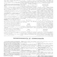 0796 - Page 792 - Chroniques, variétés et informations. Nouvelles. Journée internationale de rhumatologie / Le XLIIe Congrès français d'oto-rhino-laryngologie / Le Ve congrès de la société française de phoniatrie / Le IIIe Congrès des sciences historiques à Montpellier / Nécrologie / Actes des facultés. Paris / Alger / Lyon / Marseille / Montpellier / Toulouse / Renseignements et communiqués