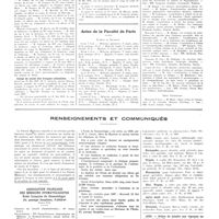 0860 - Page 856 - Chroniques, variétés et informations. Nouvelles. Corps de santé militaire / Corps de santé des troupes coloniales / Corps de santé de la marine / Actes de la faculté de Paris. Examens de doctorat / Thèses de doctorat / Thèse vétérinaire / Renseignements et communiqués